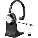 Wantek Bluetooth-Headset mit Mikrofon für PC, V5.2, Kabelloses Headset mit...