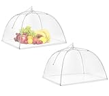 TAIHE 2 Stück Abdeckhaube für Lebensmittel, Faltbare Mesh-Material Fliegenhaube, Obsthaube...