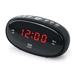 New One CR-100 Uhrenradio mit großem LED-Display | Dual Alarm, Schlummerfunktion, UKW-Radio,...