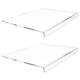 Keboyoe 2 Stück Acryl Schneidebrett mit Anschlagkante 40x27cm Acryl Durchsichtiges Schneidebretter...
