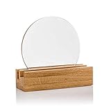 DbKW Schmink-Kosmetik-Spiegel, Fuß aus Eichen-Holz, Ø 20 cm, schwere Qualität, Spiegel…