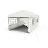 FIVMEN Pavillon 3x6m Partyzelt mit Seitenteilen und Fenstern Gartenpavillon Polyester UV Schutz...