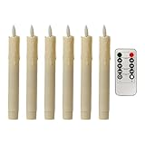 Generisch Flammenlose Kerzen - Lange Elektronische Kerzen | 6er Set LED Spitzkerzen Wiederaufladbar...