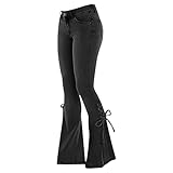 Generisch Flared Jeans Damen - Schlaghose Stretchjeans High Waist Wide Leg Schlagjeans Low Vintage...