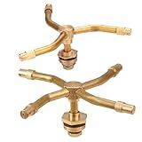 BEAHING 2 Stück Sprinkler für den Garten, automatisch rotierender Messing-Rasensprinkler mit...