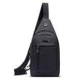 TAN.TOMI Brusttasche Herren Klein, Sling Bag Herren Klein mit Kopfhörerloch, Schultertasche Herren...