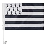 AZ FLAG - Autofahne Bretagne - 45x30 cm - Bretagne Autoflagge 30 x 45 Cm - Auto Flaggen