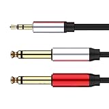 Klinke Splitter Kabels - Stereokabel Verteilerleitung, Verstärkte Außenhülle | 3.5mm Stecker Auf...