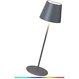 Tischlampe Kabellos Dimmbare Touch Control Led Akku Tischleuchte Warmweiß 8 Farben RGB Led...