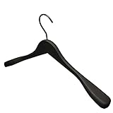 GERSO Kleiderbügel Premium 45 cm – 5er Pack – Massivholz schwarz gummiert – Formbügel mit...