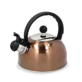 La Cafetière Flötenkessel aus Edelstahl, Kupfer-Effekt, 1,3 l, Braun