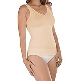 Damen Form-Top - Seamless Unterhemd mit Shaping-Effekt Shapewear Formendes Hemd (Beige, 44-46)