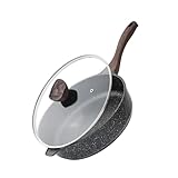 Kordisen Antihaft Tiefe Bratpfanne mit Deckel, 26 cm Granitbeschichtung Pfanne, Induktion...