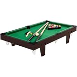GAMES PLANET Mini Pool Billardtisch Micro inkl. Zubehör (2 Queues, Kugeln, Dreieck, Kreide,...