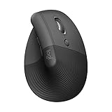 Logitech Lift Vertikale Ergonomische Maus, Kabellos, Bluetooth oder Logi Bolt USB-Empfänger, Leise...