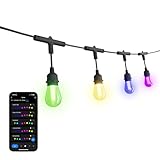 Ledvion - LED Lichterkette, 7M + 3M Anschlusskabel, Inkl. 10 Smarte LED Lampen, RGBIC, IP65...