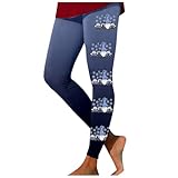 Generisch Weihnachten Leggings Damen High Waist Elegant Winter Leggins Blickdicht Lustig Druck Yoga...