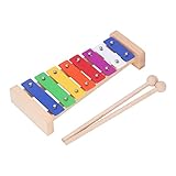 BTOSEP 8 Töne Xylophon Bunte Aluminiums Tangen Holz Profession Elles Glockenspiel mit 2 Schlägel