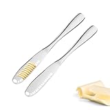 Westmark Buttermesser- & Dekoriermesser, 2 Stk. – Messer mit Wellenschliff & Schlitz-Struktur für...
