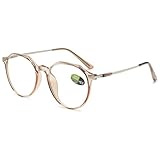 VEVESMUNDO Blaulichtfilter Lesebrillen Metall Groß Rund Nerdbrille Anti Blaulicht Brillen Damen...