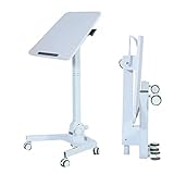 SaryEdge Mobiler Stehpult, rollender Laptoptisch, höhenverstellbar, Sitz-Steh-Schreibtisch mit...