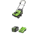 Greenworks 40V Vertikutierer und Rasenharke mit bürstenlosem Motor, 3100 U/min, 38 cm...