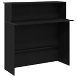 vidaXL Empfangstheke Schwarz 100x50x103,5 cm Holzwerkstoff, Empfangstresen, Salon Empfangstheke,...