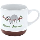 GRUSS & CO Espressotasse mit Motiv 'Auszeit' | Tasse aus Steinzeug, 10 cl, mit Geschenk-Banderole,...