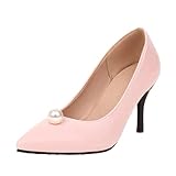 Meggsnle Trachtenschuhe Damen Rosa Pumps Damenmode Sale Stiletto Hohe Schuhe Elegant Damenschuhe mit...