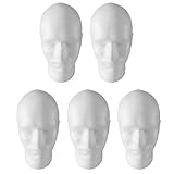 GNURBDILFO 5X Herren Peruecke Display Cosmetology Schaufensterpuppe Kopf Standmodell Foam White