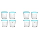 Jasaly 2X Eisbecher, EisbehäLter mit Deckel für die Eismaschine der Serie Creami Pints NC301 NC300...