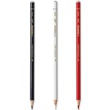 STABILO All Aquarell-Effekt-Bleistifte, 3 Stück, Schwarz, Weiß und Rot