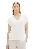 TOM TAILOR Damen Basic Pullunder mit V-Ausschnitt, 10315 - Whisper White, L