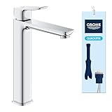 GROHE Dice, Waschtischarmatur hoch, wassersparend (Wasserhahn für das Bad, Badarmatur mit...