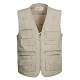 Hwalleum Herren Multifunktional Outdoor Freizeit Weste mit Vielen Taschen, Herren Klassisch Draussen...