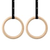 Generisch 2 Stück Turnringe, Gymnastikringe Fitnessringe Aus Birke 28 Mm 32 Mm, Hebeseil Nicht Im...