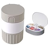 LVYUDS 2 Stück Tragbarer Tabletten Zerkleinern Aufbewahrungsbox Tablettenteiler für Reisen...