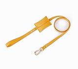 feiling 1.5M Hundeleine Leder mit Abnehmbare Kleine Tasche Hundführleine Lederleine für Kleine...