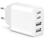 USB C Ladegerät, 40W 4-Port USBC Netzteil Adapter Mehrfach für iPhone 15 14 13 12 11 Pro Max SE...