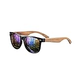 Amexi Sonnenbrille aus Holz für Männer und Frauen, Polarisiert Sonnenbrille UV400, CAT 3 CE, mit...