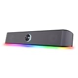 Trust Gaming GXT 1619 Rhox PC Soundbar mit RGB Beleuchtung 12W (6W RMS), Stereo Computer Boxen,...