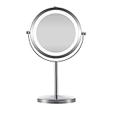 KINGFUN Schminkspiegel Doppelseitig 1X 10X Vergrößerter Kosmetikspiegel , Doppelseitig & 360°...