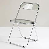 Klappstühle aus transparentem Acryl mit Chromrahmen - stapelbares Design für Wohnzimmer