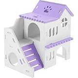 GLEAVI 1 Satz Meerschweinchenhaus Doppelstöckig aus PVC mit Rampe Hamsterversteck und...