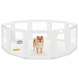 Karenmok Laufstall für Hunde, Acryl, 8 Paneele, transparent, für den Innenbereich, 61 cm hoch,...