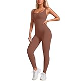 Zanisouta Trainingsanzug Damen Sexy Overall Sport Jumpsuit Geripptem Sportanzug Stoff Ärmellose...