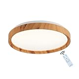 Kairry Intelligente Dimmbare Deckenleuchte 39/50cm Dimmbar(3000K-4500K-6000K) Massivholz...