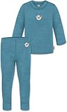 Baby Winter Unterwäsche Thermounterwäsche Wollpullover Feinstrick Pullover mit Knopf und Unterhose...
