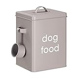 Navaris Tierfutterbehälter mit Deckel - Behälter für Hundefutter mit Schaufel - Futtertonne zur...