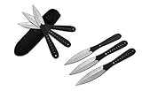 KOSxBO® 6 teiliges Wurfmesser Set 22,5 cm schwarz original Tomahawk Edition inklusive Cordura Etui...